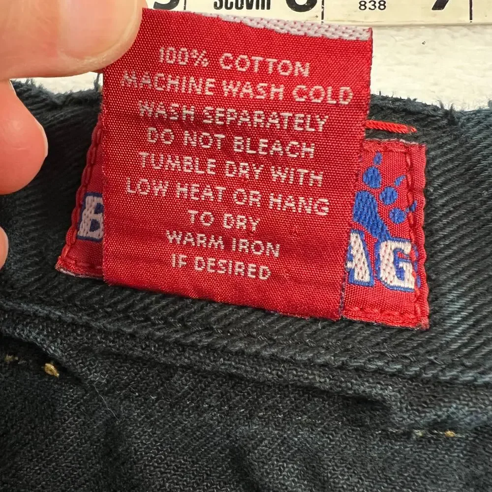 Bear Tag Vintage Men's Baggy Fit Black Jeans Y2K Size 36X31 USA Made